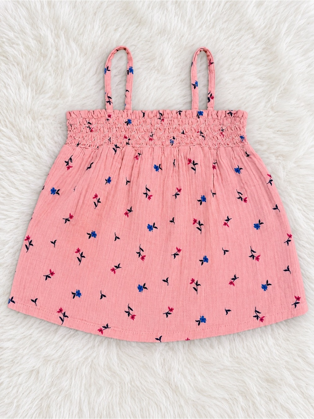 Old Navy Pink Floral Smocked Tank Dress for Kids